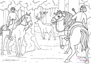 William II Death in the Forest Colouring Page