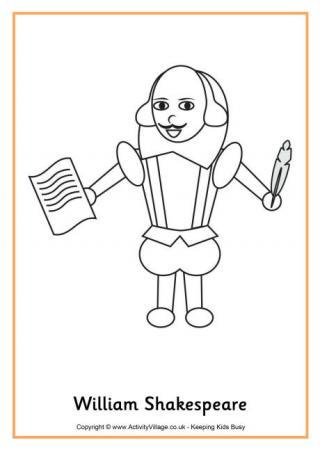 William Shakespeare Colouring Page 2