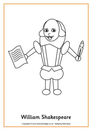 William Shakespeare Colouring Page 2