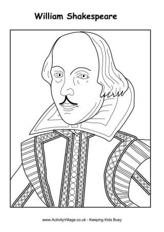 William Shakespeare Colouring Page