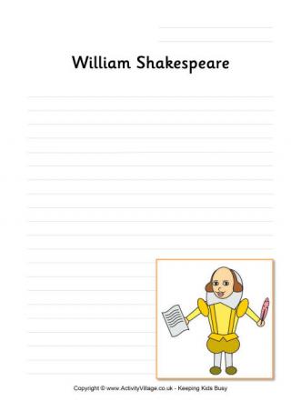 William Shakespeare Writing Page