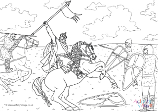 William the Conqueror Battle of Hastings Colouring Page