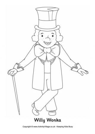 Willy Wonka Colouring Page