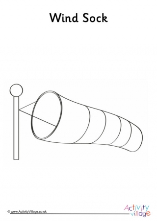Wind Sock Colouring Page