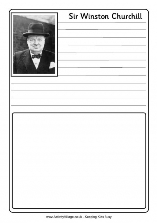 Winston Churchill Notebooking Page
