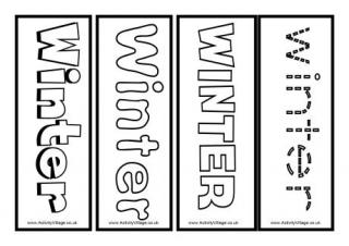 Winter Colouring Bookmarks