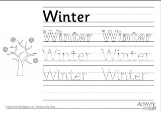 Winter Handwriting Worksheet 2
