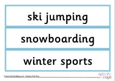 Winter Olympic Sports Word Cards