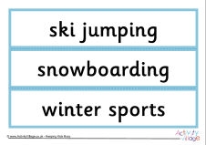 Winter Olympic Sports Word Cards