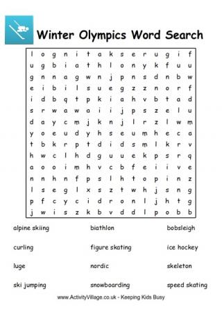 Winter Olympics Word Search