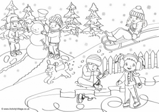 Winter Colouring Pages for Kids