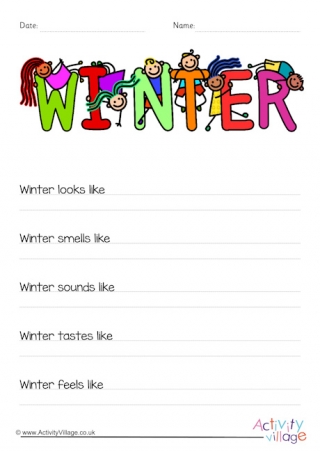 Winter Sensory Poem Similes