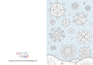 Winter Snowflakes Colour Pop Colouring Card