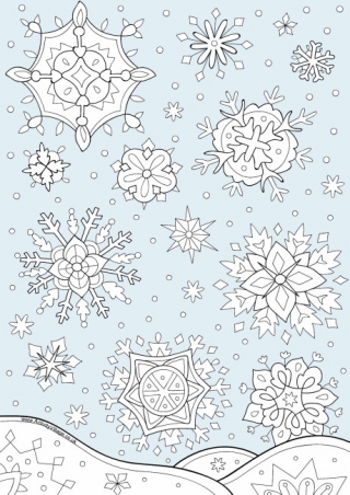Winter Snowflake Colour Pop Colouring Page
