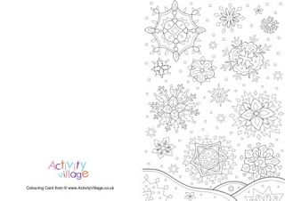 Winter Snowflakes Colouring Card