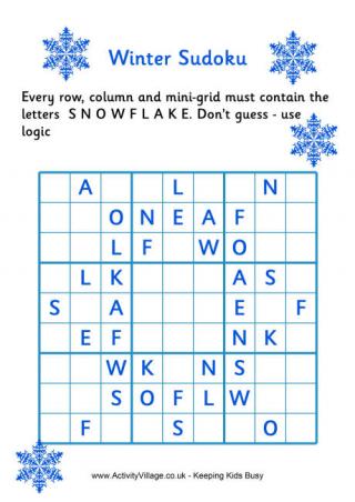Winter Sudoku - Difficult