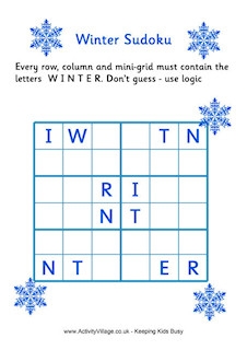 Winter Sudoku Puzzles