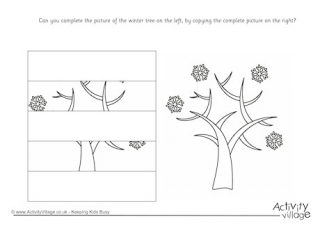 Complete the Winter Tree Puzzle