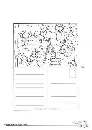 Winter Woodland Colouring Postcard