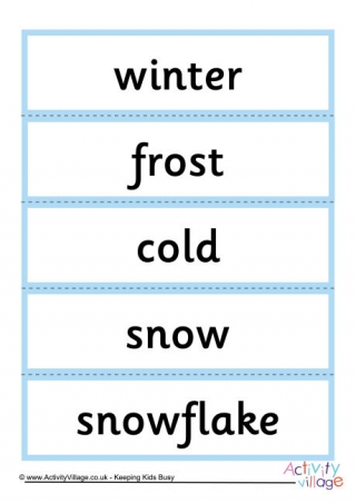 Winter Word Cards