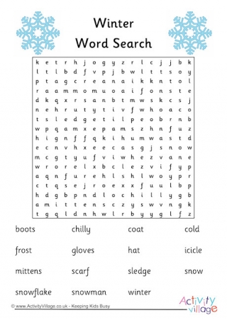 snowflake word search