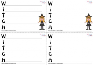 Witch Acrostic Poem Printable