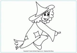 Witch colouring page 2