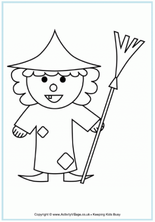 Witch colouring page
