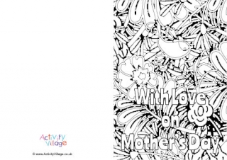 With Love on Mother's Day Colouring Card