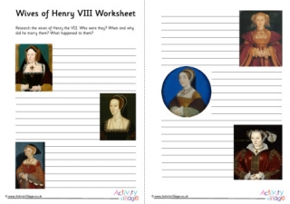 Wives Of Henry VIII Worksheet