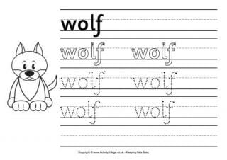 Wolf Handwriting Worksheet
