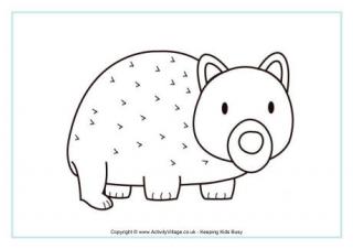 Wombat Colouring Page 2