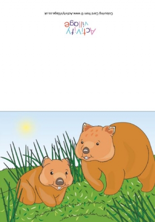Wombat Scene Card
