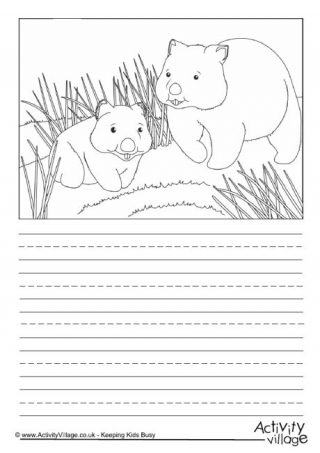 Wombat Scene Story Paper