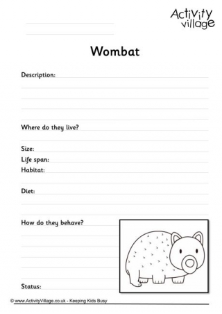 Wombat Worksheet