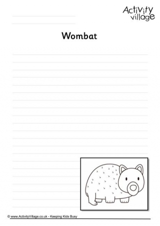 Wombat Writing Page