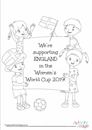 Women's World Cup 2019 England Supporters Colouring Page