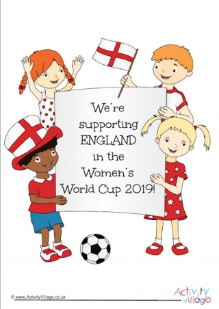 Women's  World Cup 2019 England Supporters Poster