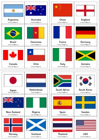 Womens World Cup 2019 Flag Cards