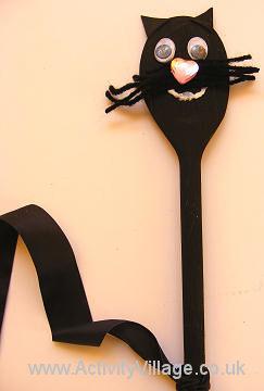 Wooden Spoon Cat Puppet