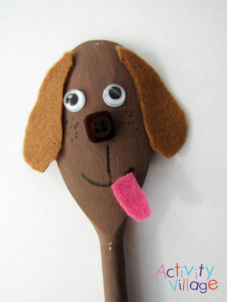 Wooden Spoon Dog Puppet