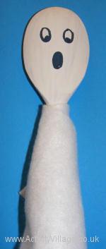 Wooden Spoon Ghost Puppet