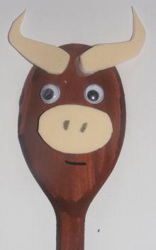 Wooden Spoon Ox Puppet