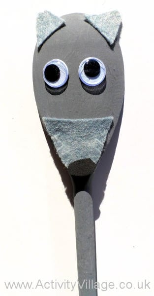 Wooden Spoon Wolf Puppet