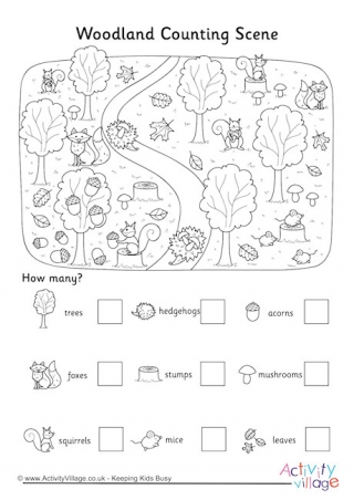 Classroom Counting Scene Worksheet