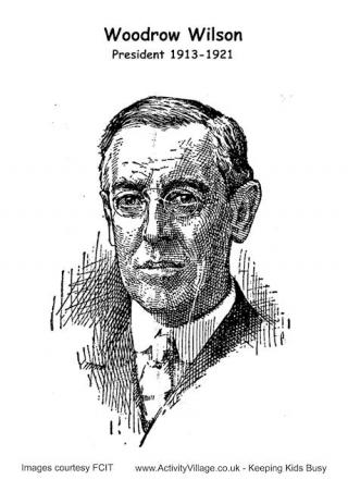 Woodrow Wilson Colouring Page 2