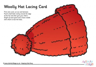 Woolly Hat Lacing Card