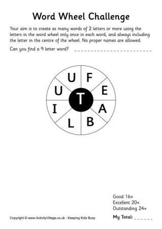 Word Wheel Challenge 1