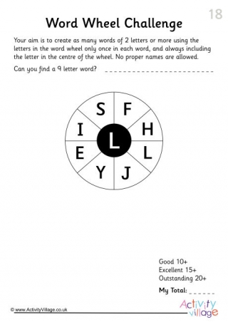 Word Wheel Challenge 18