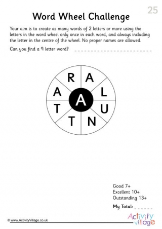 Word Wheel Challenge 25